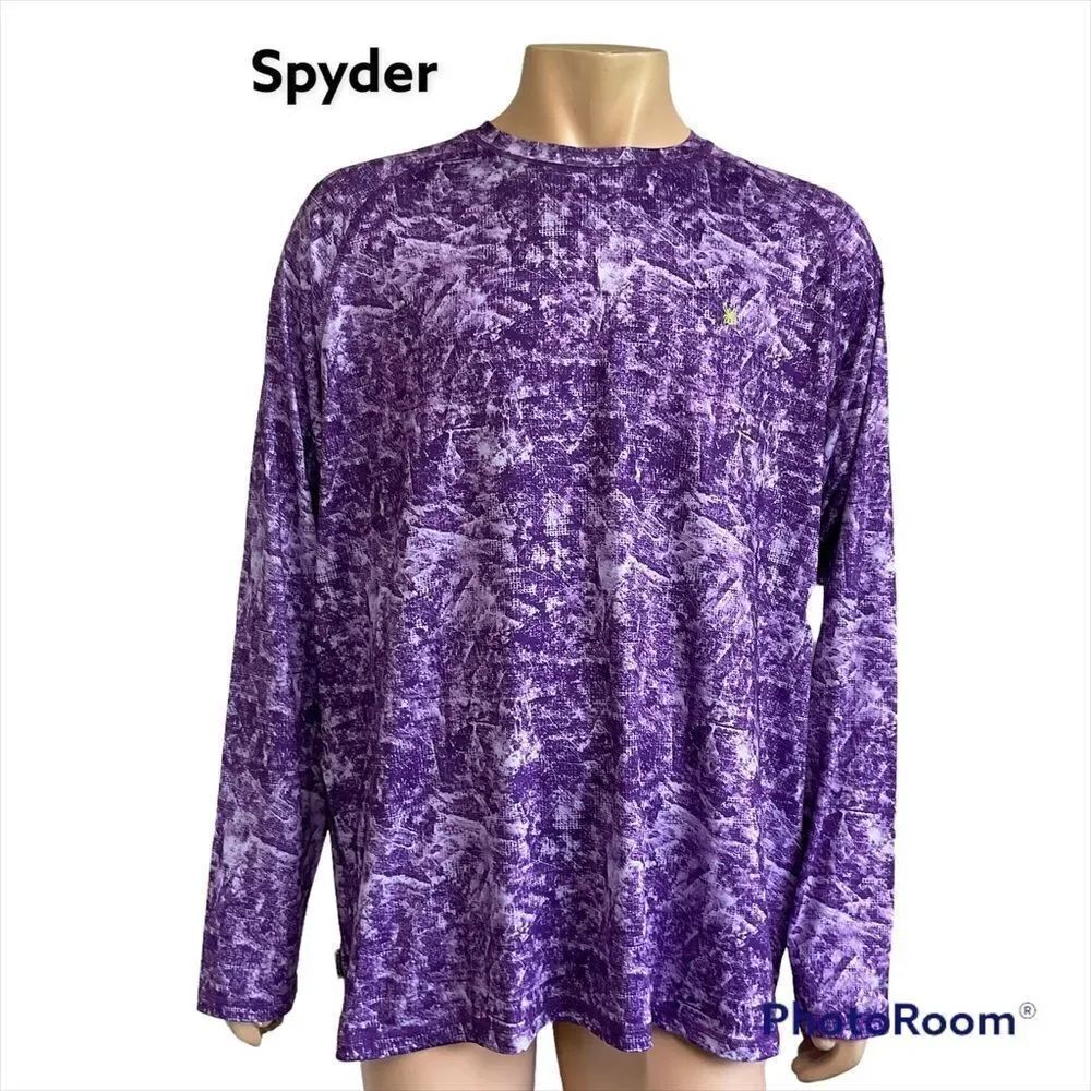 NEW SPYDER SWIM purple rush guard long sleeves UPF30+ multicam XXL